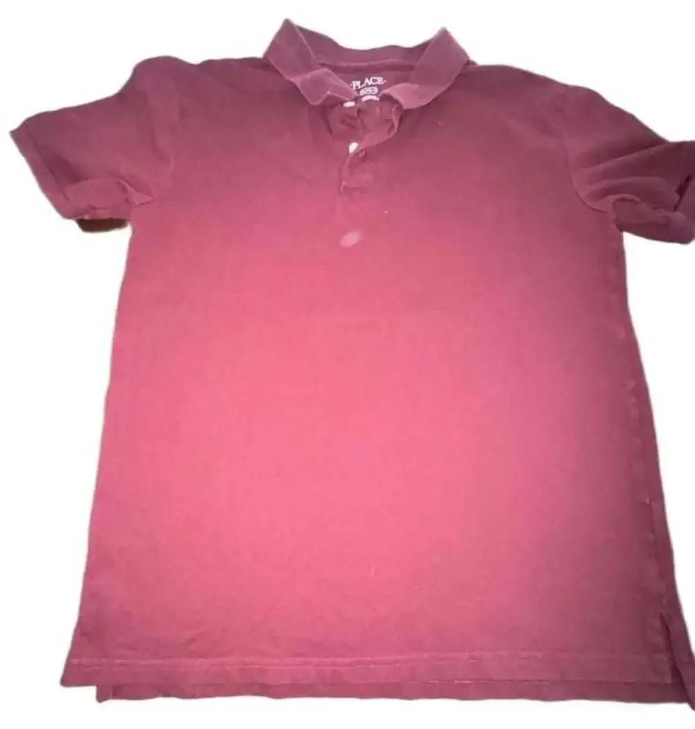 The Children's Place Boys Burgundy Short Sleeve Pique Polo Shirt